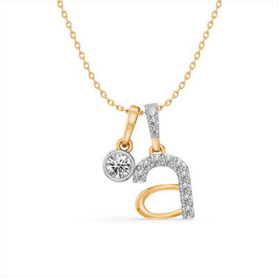 Elegant Initial 9KT Lab Grown Diamond Necklace