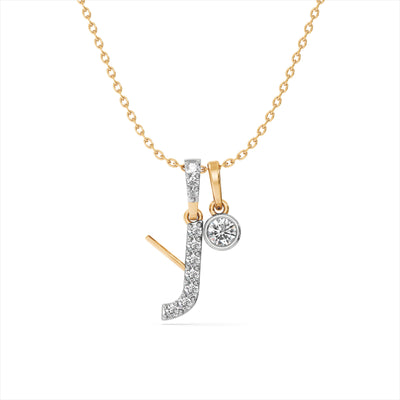 Elegant Initial 9KT Lab Grown Diamond Necklace