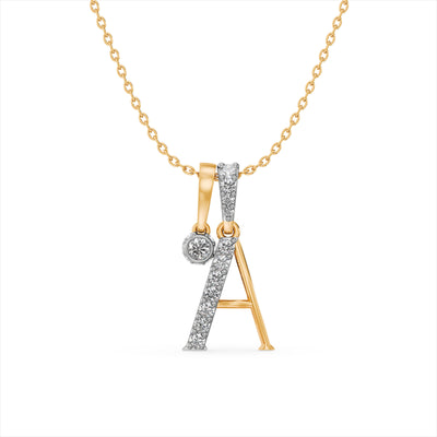 Gleaming Initial 9KT Lab Grown Diamond Necklace