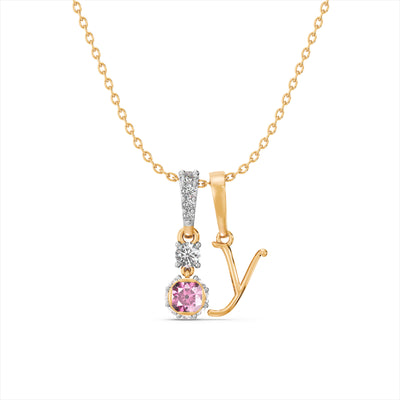 Delicate Initial 9KT Gold Laboratory Grown Diamond Necklace