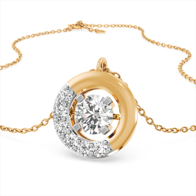 Striking Hoop 9KT Gold Lab Grown Diamond Necklace
