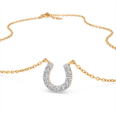 Glittery U 9KT Gold Lab Grown Diamond Necklace