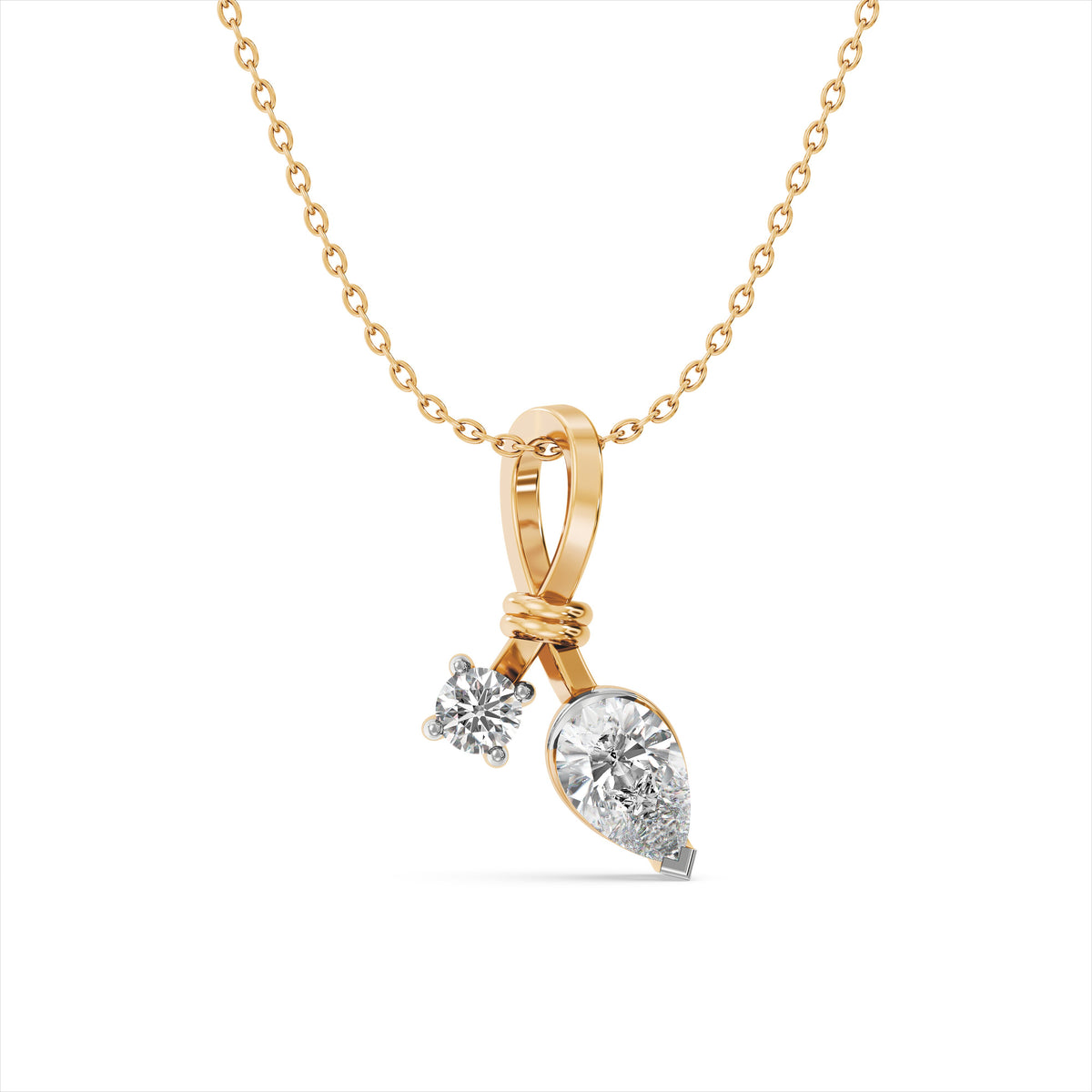 Knot Grace 9KT Gold Laboratory Grown Diamond Necklace