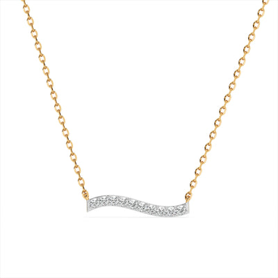 Serene Wave 9KT Gold Laboratory Grown Diamond Necklace