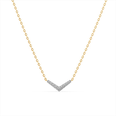 Crystal Chevron 9KT Gold Laboratory Grown Diamond Necklace