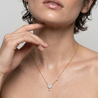 Heart Embrace 9KT Gold Laboratory Grown Diamond Necklace
