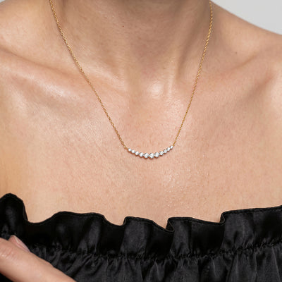 Gleaming Cascade 9KT Gold Laboratory Grown Diamond Necklace