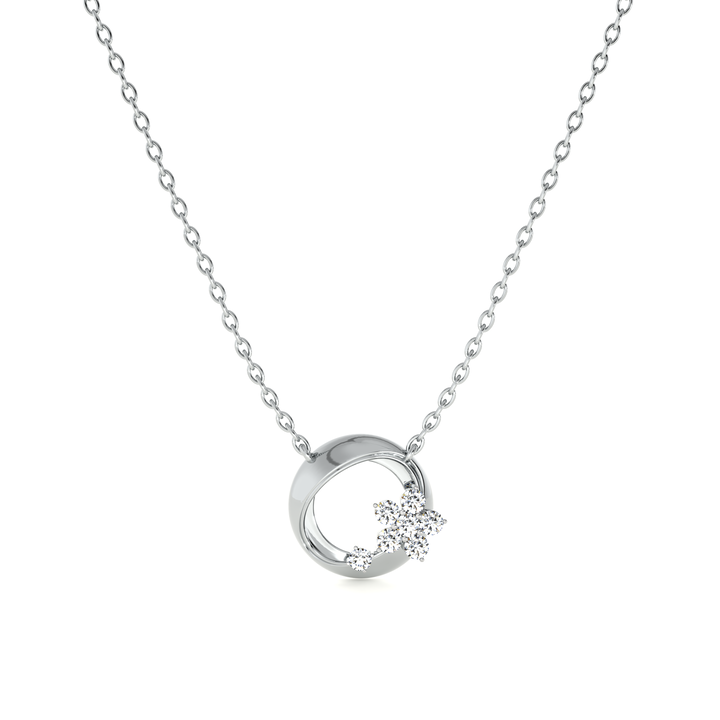 Gilded Petal Orbit 9KT Gold Lab Grown Diamond Necklace - 3
