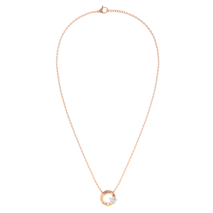 Gilded Petal Orbit 9KT Gold Lab Grown Diamond Necklace - 1