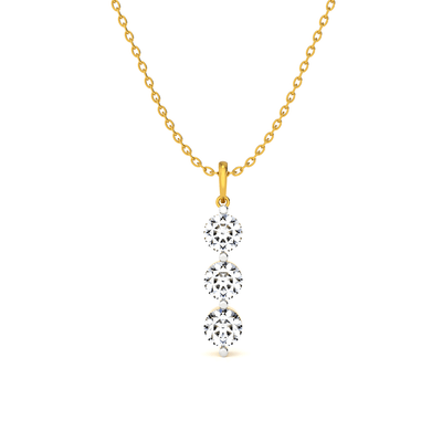 Triple Glow 9KT Gold Lab Grown Diamond Pendant