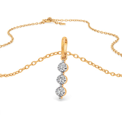 Triple Glow 9KT Gold Lab Grown Diamond Pendant