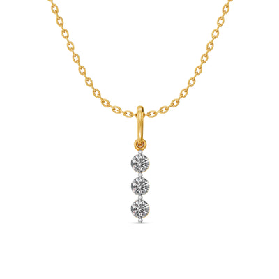 Triple Glow 9KT Gold Lab Grown Diamond Pendant