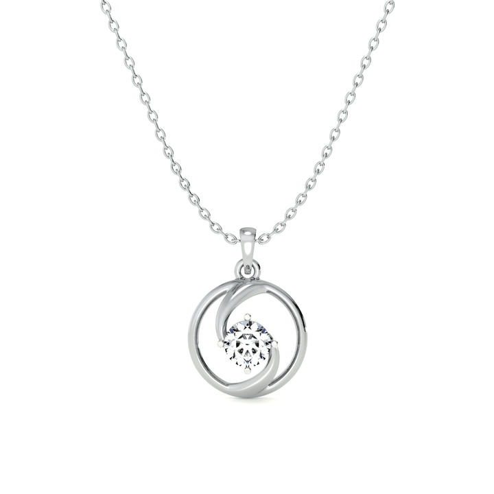 Spiral Glow 9KT Gold Lab Grown Diamond Pendant Necklace - 3