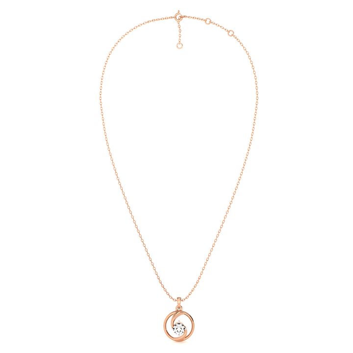 Spiral Glow 9KT Gold Lab Grown Diamond Pendant Necklace - 4