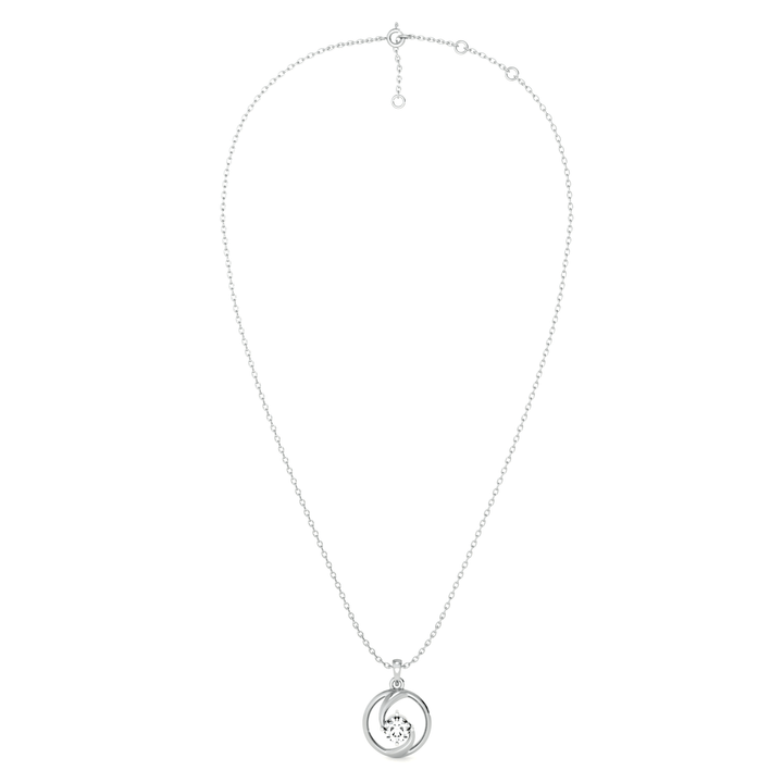 Spiral Glow 9KT Gold Lab Grown Diamond Pendant Necklace - 1