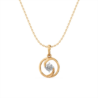 Spiral Glow 9KT Gold Lab Grown Diamond Pendant Necklace