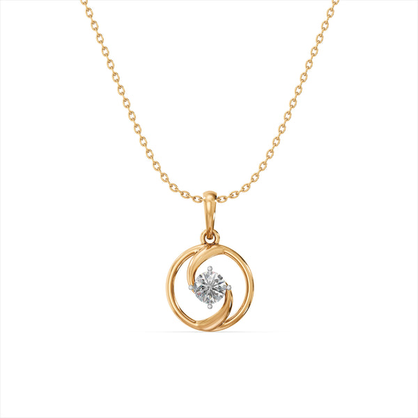 Spiral Glow 9KT Gold Laboratory Grown Diamond Pendant Necklace