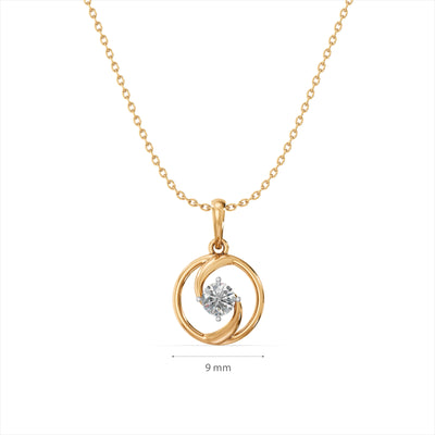 Spiral Glow 9KT Gold Lab Grown Diamond Pendant Necklace