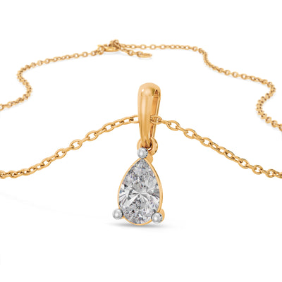 Briolette 9KT Gold Lab Grown Diamond Pendant