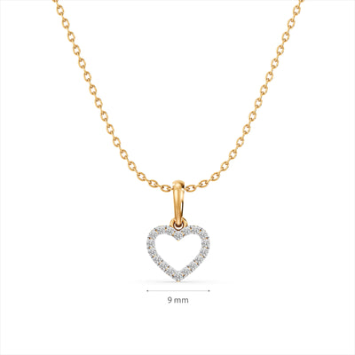 Infinite Love Frame 9KT Gold Lab Grown Diamond Necklace