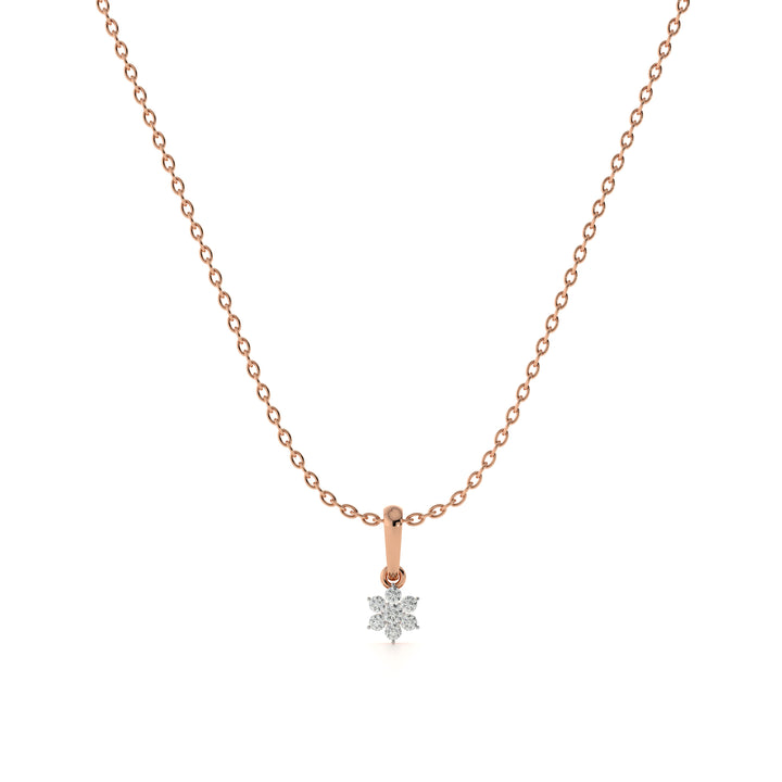 Gleaming Snowbud 9KT Gold Lab Grown Diamond Pendant Necklace - 3