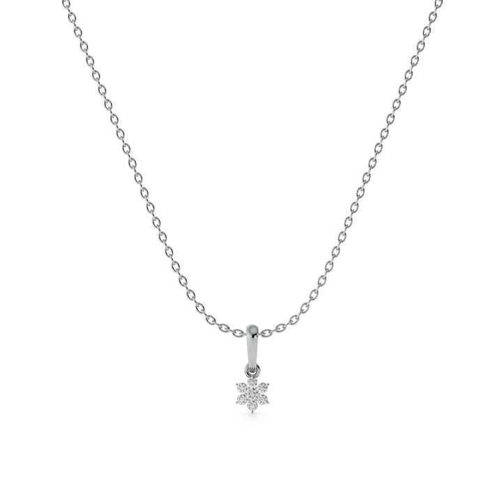 Gleaming Snowbud 9KT Gold Lab Grown Diamond Pendant Necklace - 2