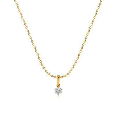 Gleaming Snowbud 9KT Gold Lab Grown Diamond Pendant Necklace
