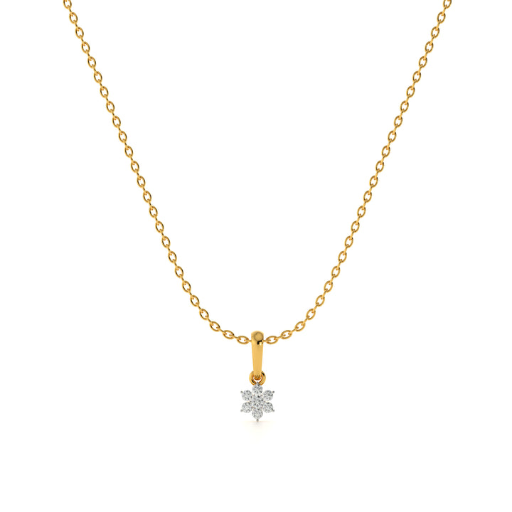 Gleaming Snowbud 9KT Gold Lab Grown Diamond Pendant Necklace - 1