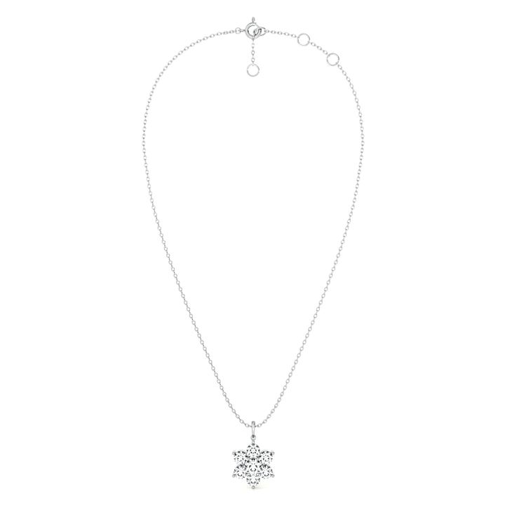 Gleaming Snowbud 9KT Gold Lab Grown Diamond Pendant Necklace - 3