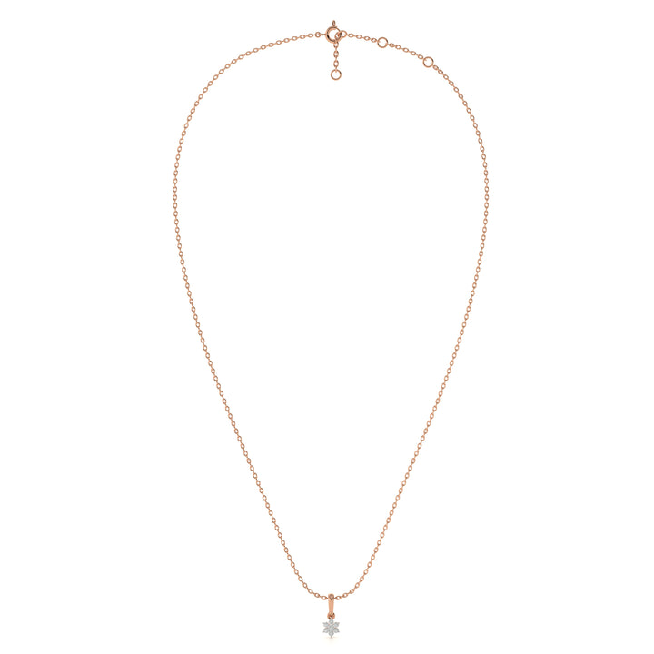 Gleaming Snowbud 9KT Gold Lab Grown Diamond Pendant Necklace - 6