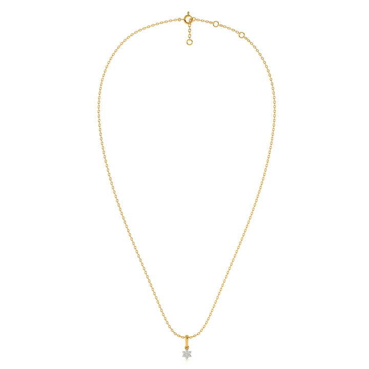 Gleaming Snowbud 9KT Gold Lab Grown Diamond Pendant Necklace - 4