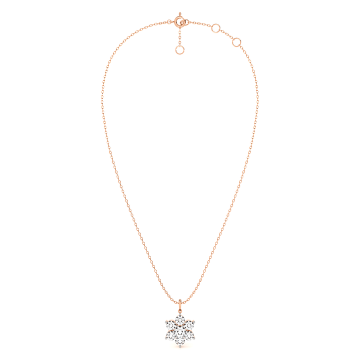 Gleaming Snowbud 9KT Gold Lab Grown Diamond Pendant Necklace - 4