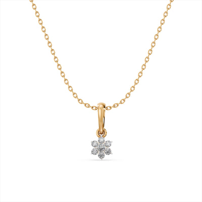 Gleaming Snowbud 9KT Gold Lab Grown Diamond Pendant Necklace