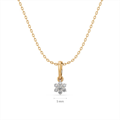 Gleaming Snowbud 9KT Gold Lab Grown Diamond Pendant Necklace