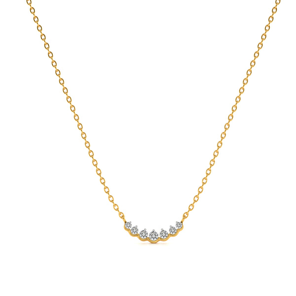 Lustre Flow Bead 9KT Gold Lab Grown Diamond Necklace