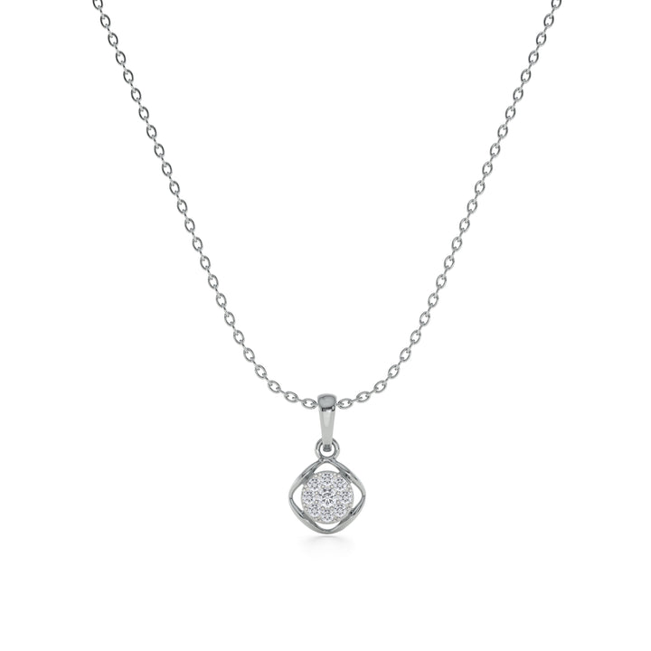 Floral Crest 9KT Gold Lab Grown Diamond Pendant Necklace - 2