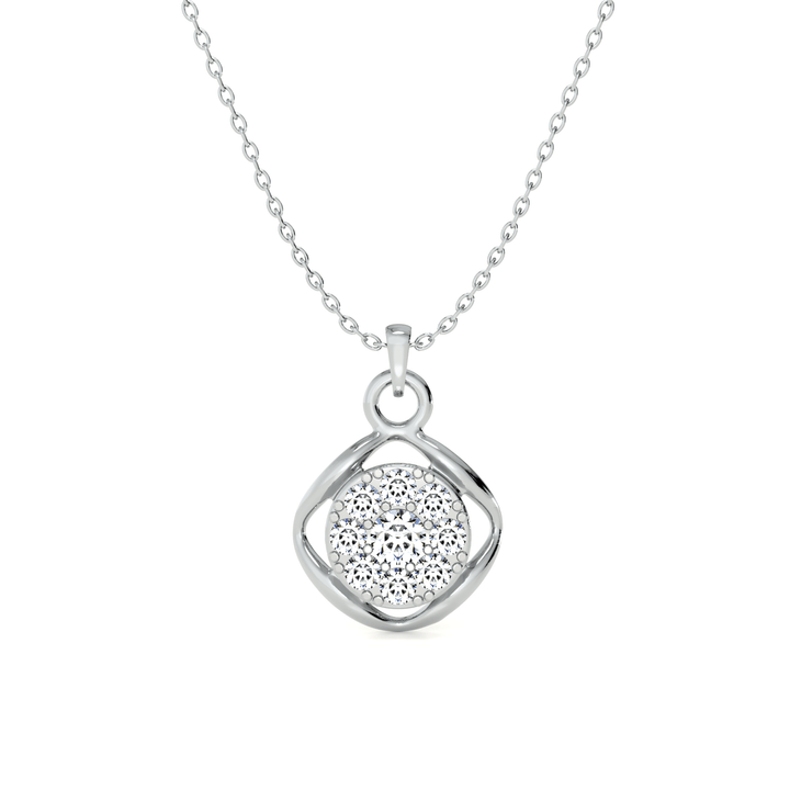 Floral Crest 9KT Gold Lab Grown Diamond Pendant Necklace - 3