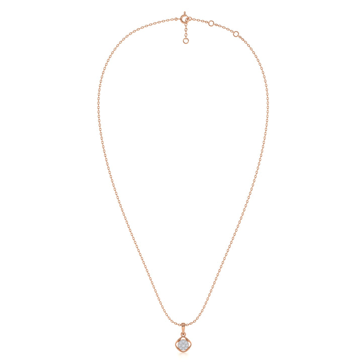 Floral Crest 9KT Gold Lab Grown Diamond Pendant Necklace - 6