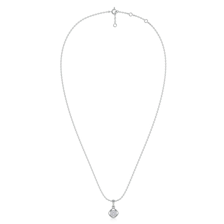 Floral Crest 9KT Gold Lab Grown Diamond Pendant Necklace - 5