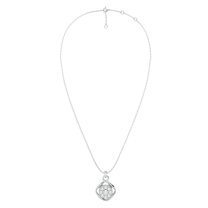 Floral Crest 9KT Gold Lab Grown Diamond Pendant Necklace - 1