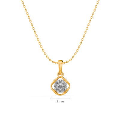 Floral Crest 9KT Gold Lab Grown Diamond Pendant Necklace
