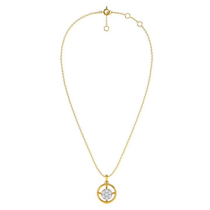 Twilight Swing Circle 9KT Gold Lab Grown Diamond Necklace - 5