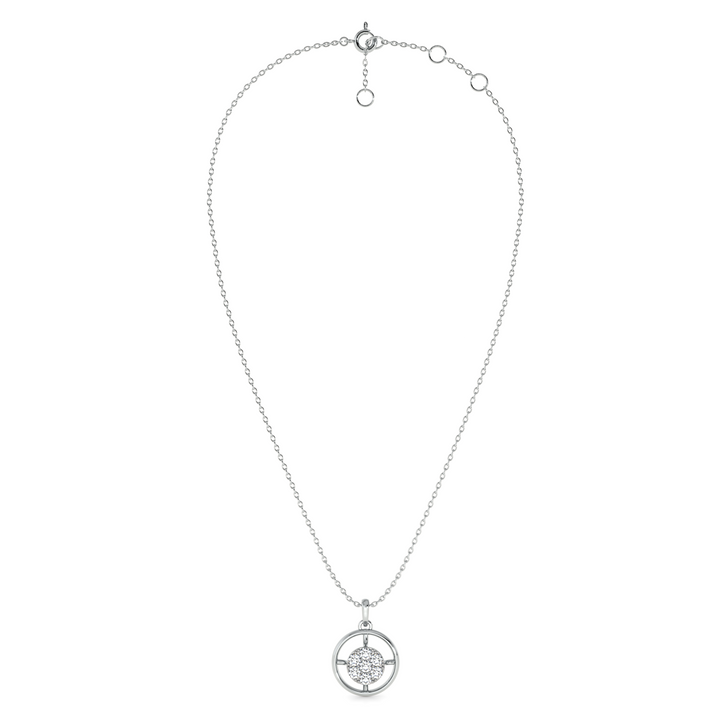 Twilight Swing Circle 9KT Gold Lab Grown Diamond Necklace - 3