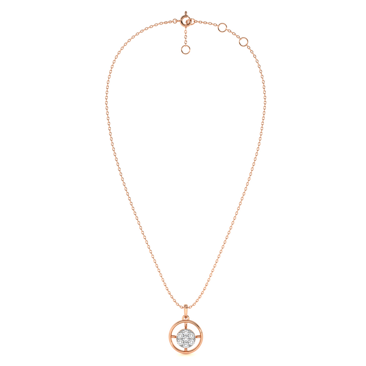 Twilight Swing Circle 9KT Gold Lab Grown Diamond Necklace - 4