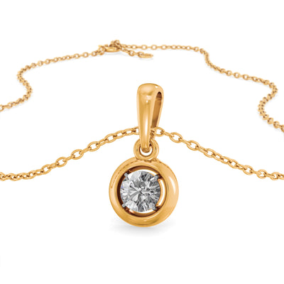 Luminous Orb 9KT Gold Lab Grown Diamond Pendant
