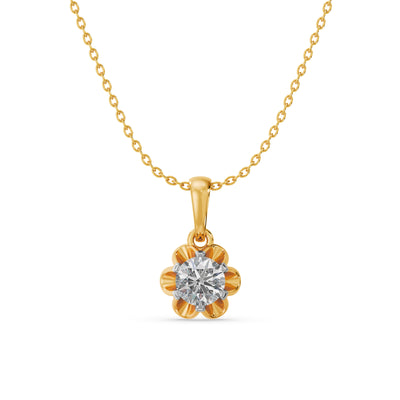 Petal Glow 9KT Gold Lab Grown Diamond Pendant