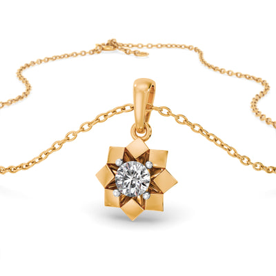 Galaxy Star 9KT Gold Lab Grown Diamond Pendant
