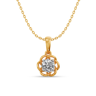 Radiant Swirl 9KT Gold Lab Grown Diamond Pendant
