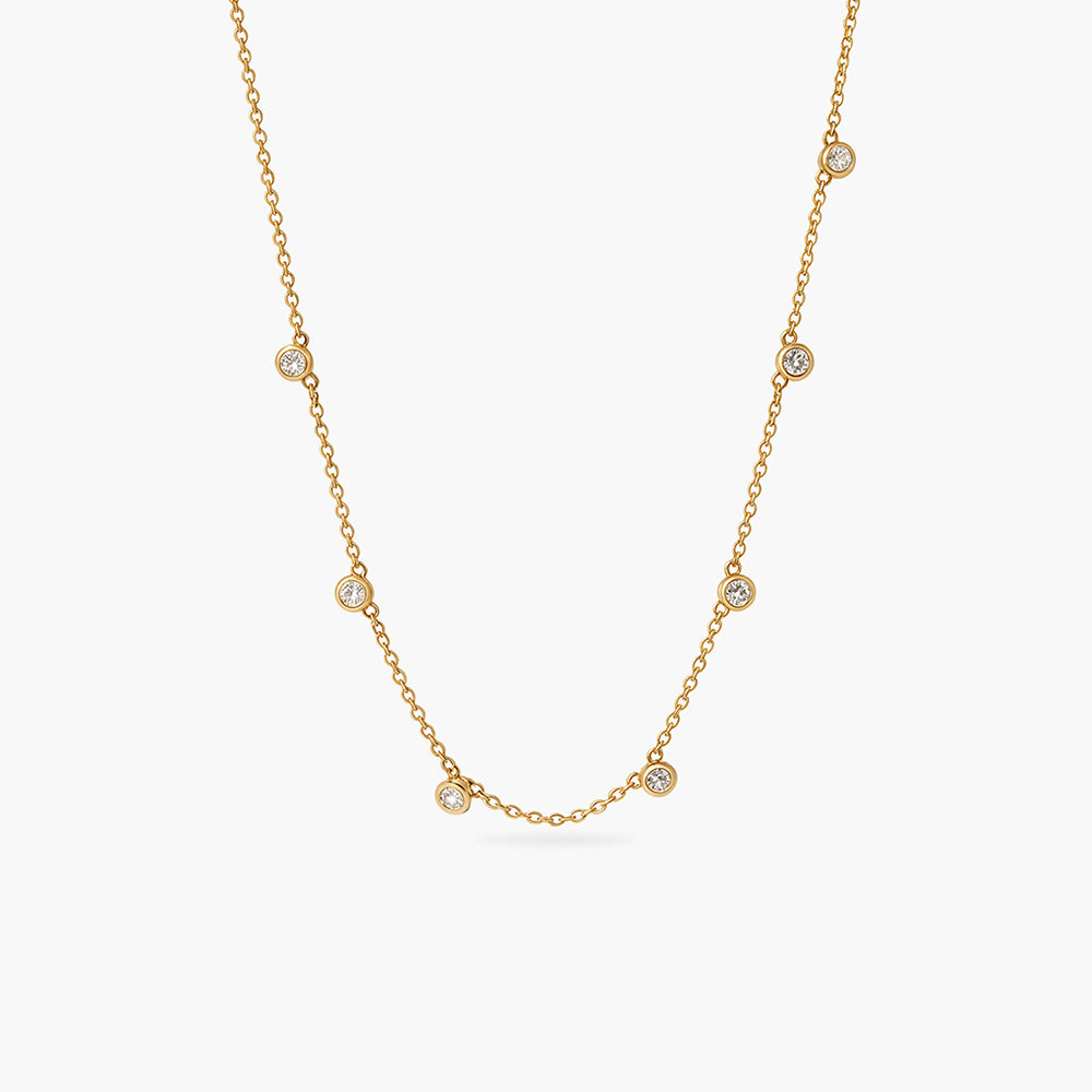Delicate Station 925 Sterling Silver Necklace