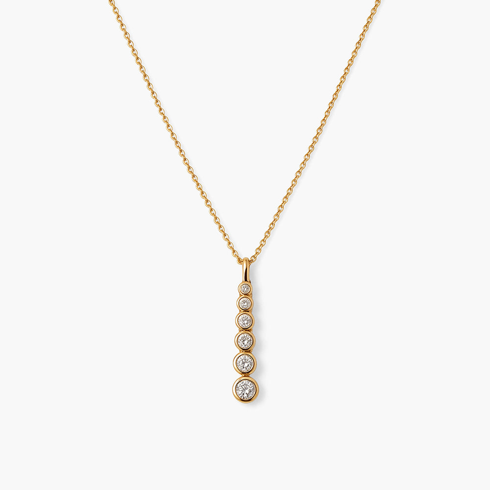 Vertical Crystal Bar 925 Sterling Silver Necklace